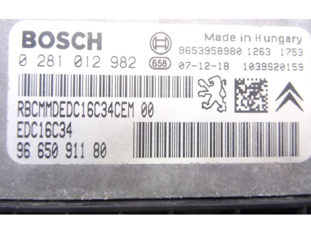 Řídící jednotka 9665091180   Fiat Scudo 2010