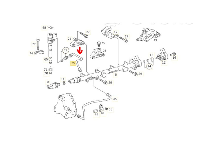 Магистральная трубка топлива A6110700033, A6110700233    Mercedes-Benz C W202   