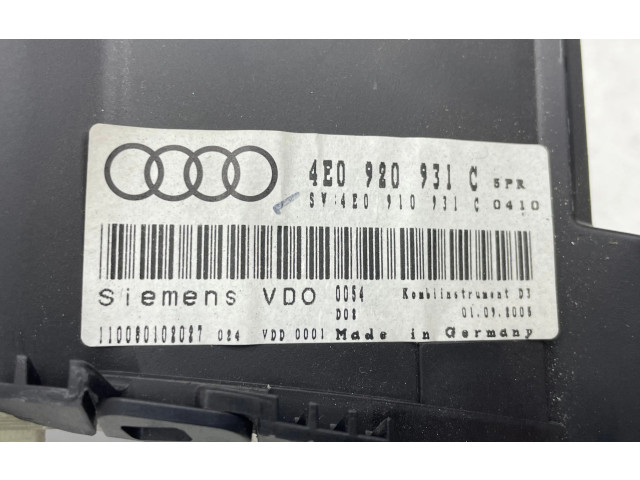 Панель приборов 4E0920931C, 4E0910931C   Audi A8 S8 D3 4E       
