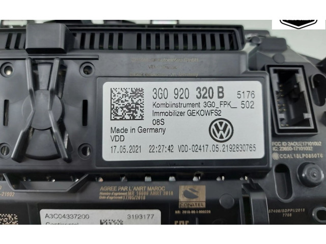 Přístrojová deska  Volkswagen Tiguan 2021 3G0920320B, 3G0920320B  