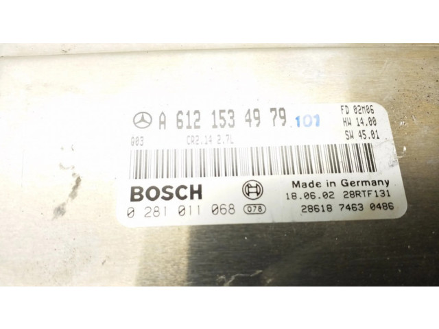Řídící jednotka A6121534979, 0281011068   Mercedes-Benz C W203 2005