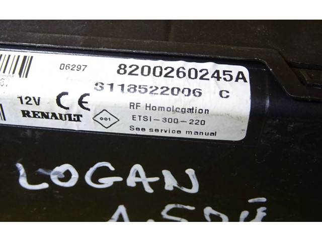 Pojistková skříňka Řídící jednotka BSM 8200260245A, S118522006C   Dacia Logan I 2006