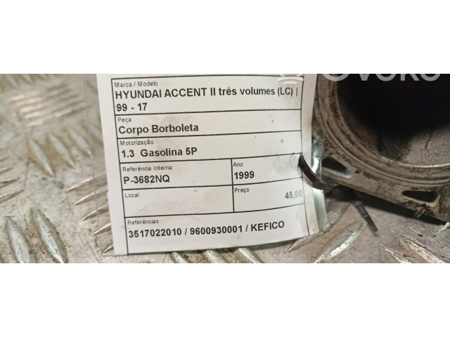 Vstřikovací lišta 3517022010   Hyundai Accent  pro benzínový motor 1.3  