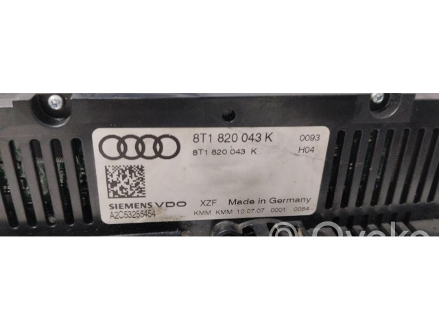 Блок управления климат-контролем 8T820043K, MANDOCLIMATIZADOR   Audi A5 8T 8F