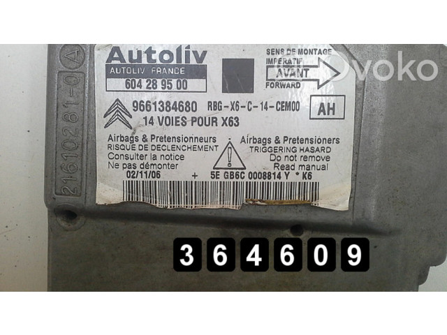 Блок подушек безопасности 9661384680, 604289500   Citroen C6