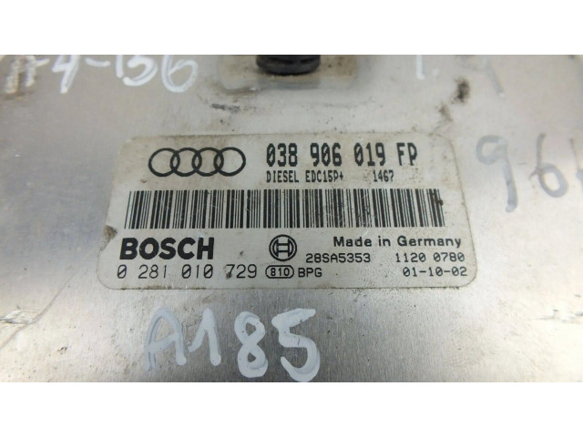 Блок управления двигателя 038906019FP, 0281010729   Audi A6 S6 C7 4G