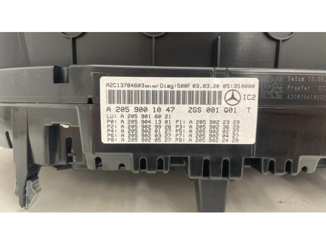 Přístrojová deska  Mercedes-Benz C W205 2020 A2059001047, A2059016021  