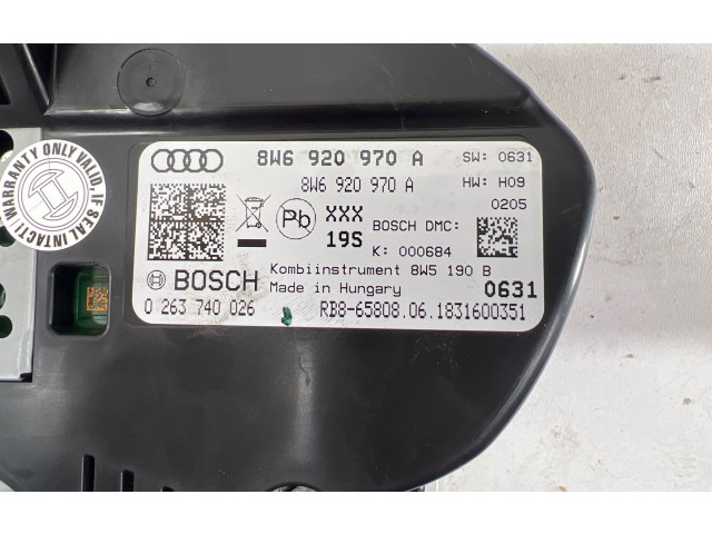 Přístrojová deska  Audi A5 2017 8W6920970A, 0263740026  