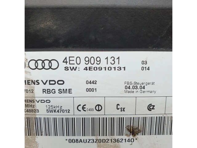 Блок управления 4E0909131, 4E0910131   Audi A8 S8 D3 4E