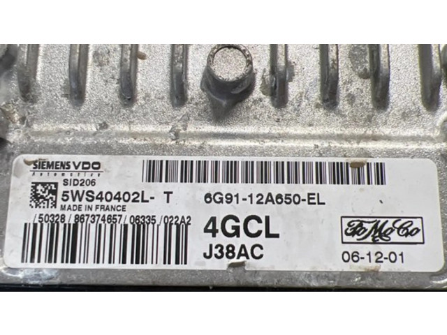 Блок управления двигателя 6G9112A650EL, 5WS40402L   Ford S-MAX