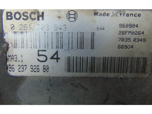 Řídící jednotka 9623792680, 0261203943   Peugeot 106 1994