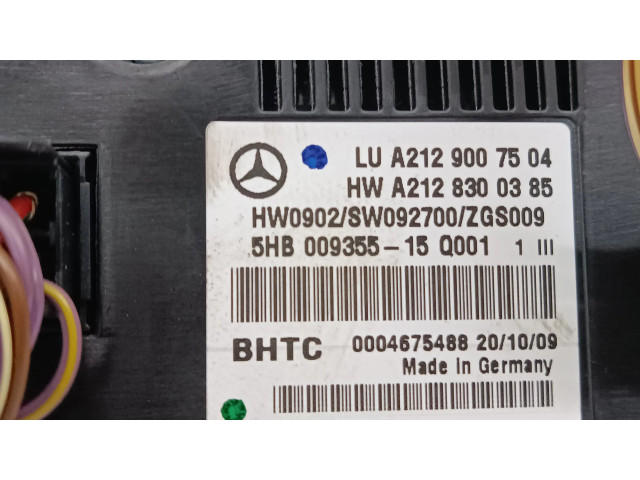 Блок управления климат-контролем A2129007504, A2128300385   Mercedes-Benz E W212