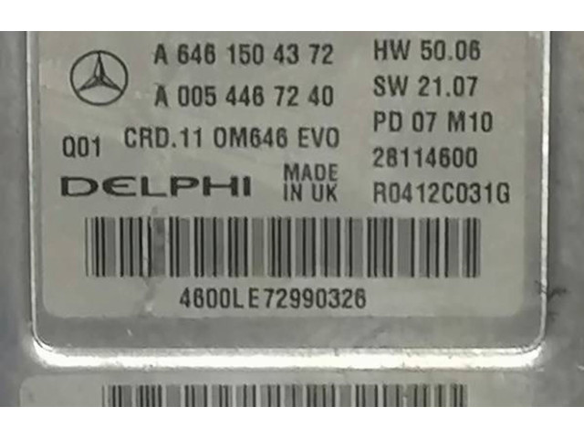 Řídící jednotka A6461504372, 28114600   Mercedes-Benz C AMG W204 2009