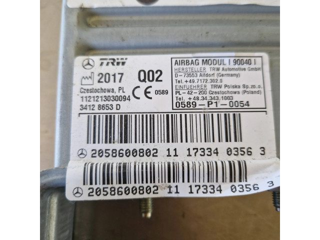 Подушка безопасности в сиденье 2058600802, 34128653D   Mercedes-Benz C W205