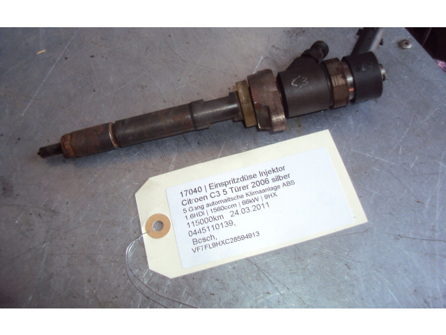 Vstřikovač 0445110139, 0445110139   Citroen C3    DV6ATED4(9HX) 