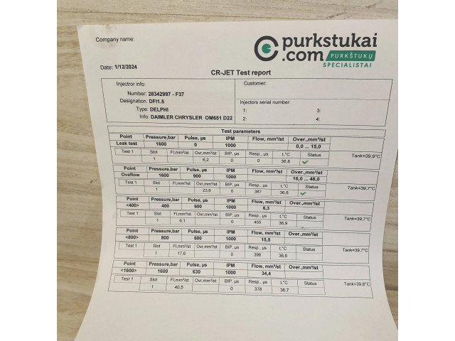 Форсунка A6510704987, 28342997    Infiniti Q50 для дизельного двигателя  2.2