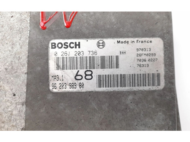 Řídící jednotka 9620398980, 26FM0299   Peugeot 106 1997