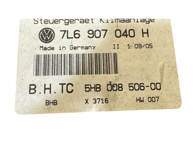 Блок управления климат-контролем 7L6907040H, 5HB00850600   Volkswagen Touareg I