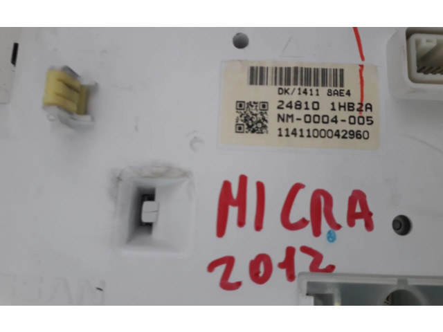 Přístrojová deska  Nissan Micra 2012   