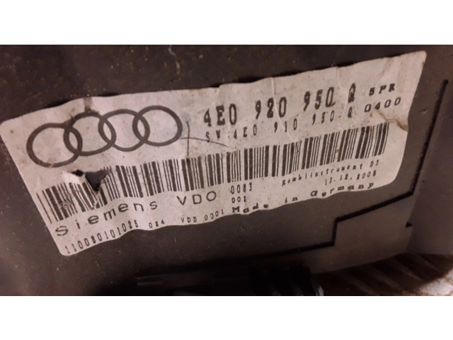 Přístrojová deska  Audi A8 S8 D3 4E 2004 88311327, 4E0920950  