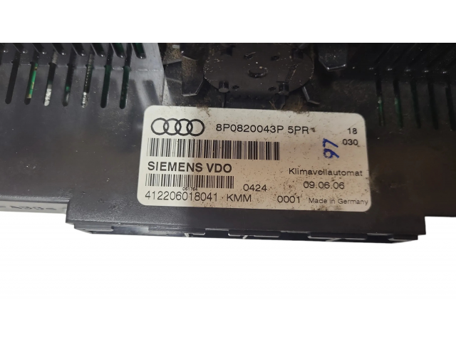 Блок управления климат-контролем 8P0820043P, 412206018041   Audi A3 S3 8P