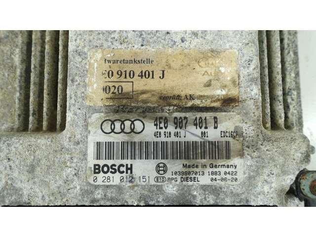 Řídící jednotka 4E0907401B, 4E0910401J   Audi A8 S8 D3 4E 2006