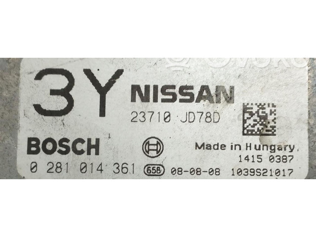 Řídící jednotka 0281014361, 0281014361   Nissan Qashqai 2008