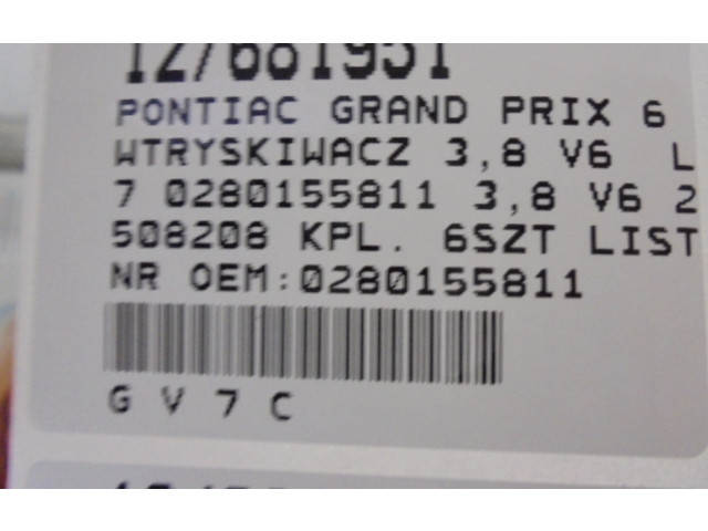 Vstřikovač 0280155811, 0280155811   Pontiac Grand Prix     