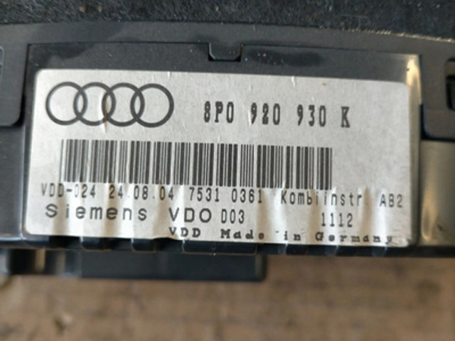 Панель приборов 8P0920930RX   Audi A3 S3 8P       