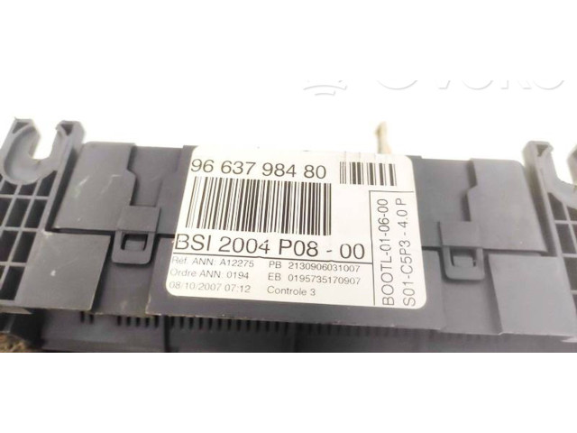   Pojistková skříňka 9663798480, S01-C5P3-40P   Peugeot 207 2007