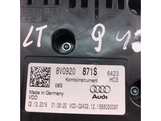 Панель приборов 8V0920871S   Audi A3 S3 8V       