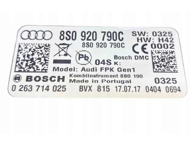 Přístrojová deska  Audi TT Mk1 2006 8S0920790C, 8S0920790C  