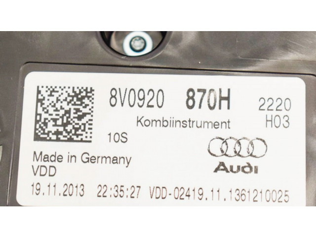 Панель приборов 8V0920870H   Audi A3 S3 8V       