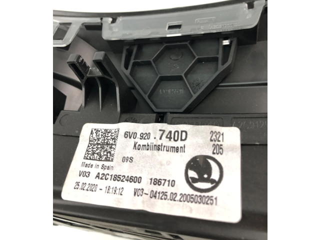 Спидометр (приборный щиток) 6V0920740D   Skoda Fabia Mk3 (NJ)   