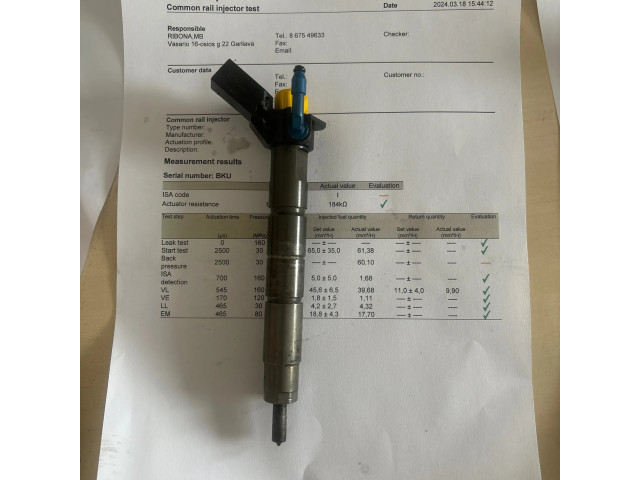 Vstřikovač A6540700187   Mercedes-Benz E W213  pro naftový motor 2.2  