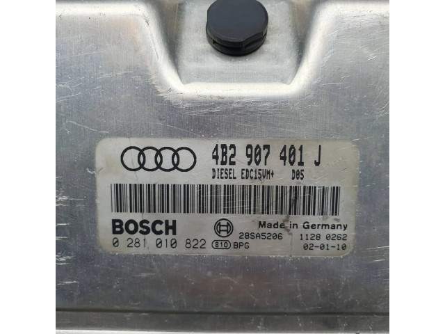 Блок управления двигателя 4B2907401J, 0281010822   Audi A6 S6 C5 4B