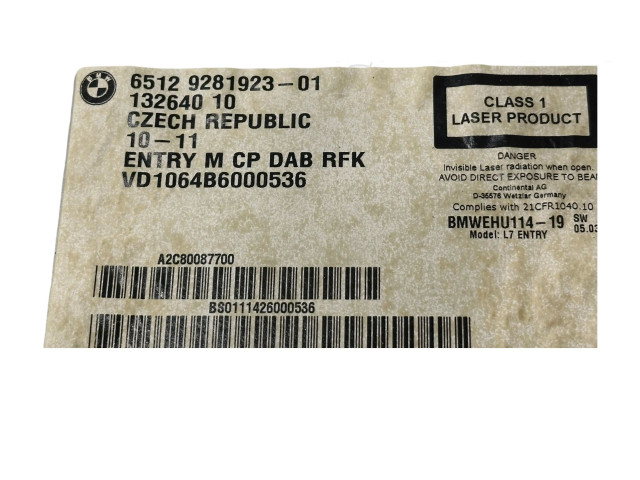 Радио/ проигрыватель CD/DVD / навигация    9281923, 13264010   BMW 3 GT F34