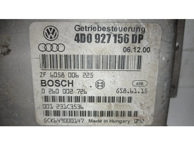 Блок управления коробкой передач 4D0927156DP, 0260002726   Audi A8 S8 D2 4D