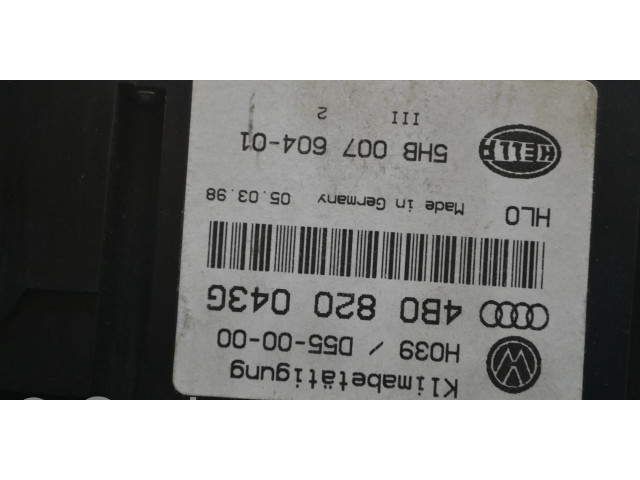 Блок управления климат-контролем 4B0820043G, 5HB00760401   Audi A6 S6 C5 4B