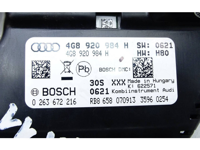 Přístrojová deska  Audi A7 S7 4G 2014 4G8920984H, 0263672216  