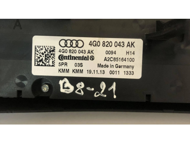 Блок управления климат-контролем 4G0820043AK, A2C85164100   Audi A6 C7