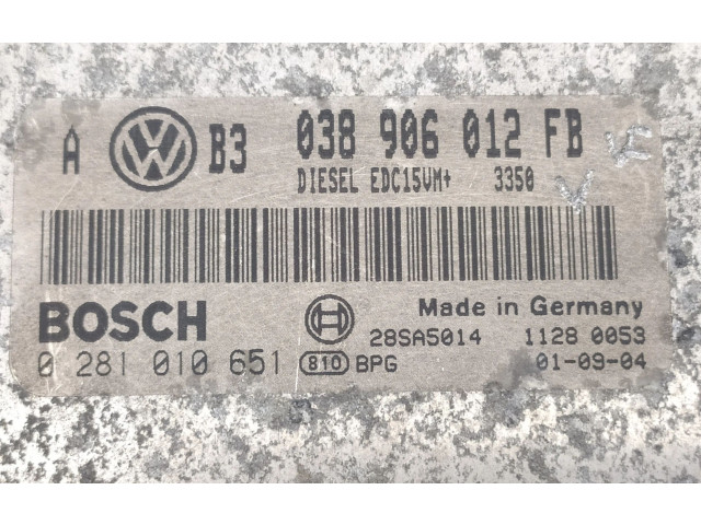 Řídící jednotka 038906012FB, 0281010651   Volkswagen Golf SportWagen 2001