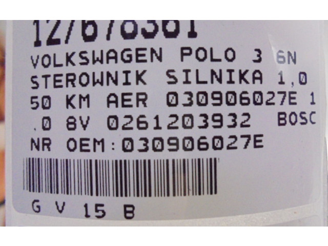Блок управления двигателем Блок управления 030906027E, 030906027E   Volkswagen Polo III 6N 6N2 6NF