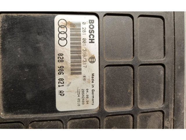 Блок управления двигателя 028906021AP, 28SA2489   Audi 80 90 S2 B4