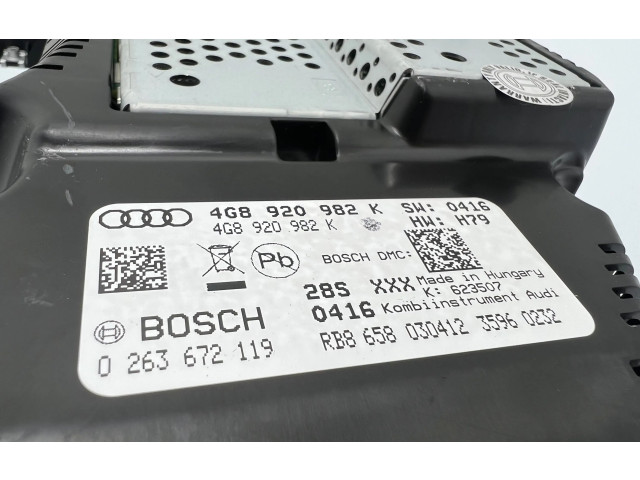 Přístrojová deska  Audi A7 S7 4G 2012 4G8920982K, 0263672119  