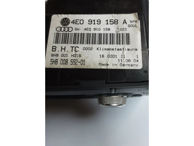 Блок управления климат-контролем 4E0919158A   Audi A8 S8 D3 4E