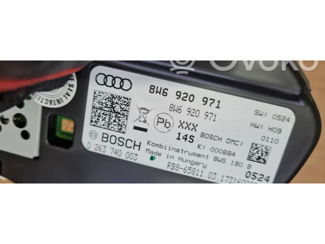 Přístrojová deska  Audi A5 2017 8W6920971, 0263740003  