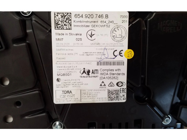 Панель приборов 654920746B, DA105282   Skoda Kamiq       