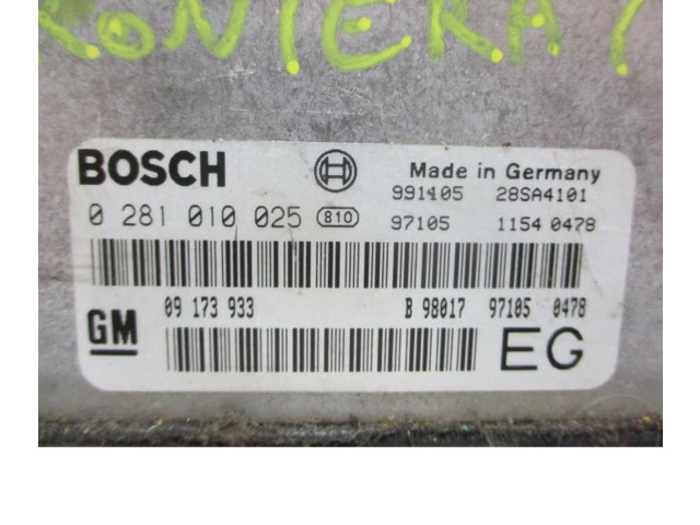 Řídící jednotka 93186860, 93186860   Opel Frontera B 2000