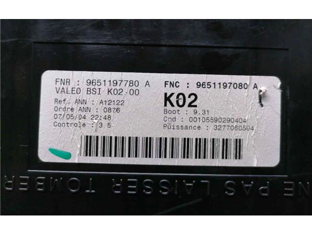   Pojistková skříňka 9651197080A, 9751197780   Peugeot 307 2004